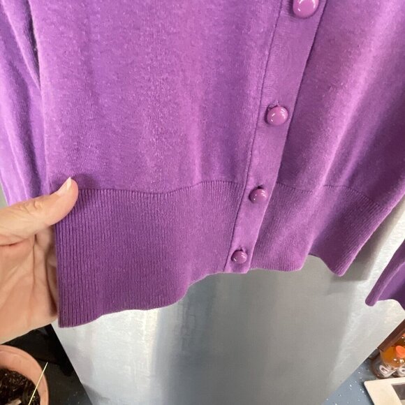 Cardigan Silk Cashmere Blend Banana Republic PurpleButtons Sweater L/S Women XS - Picture 7 of 15